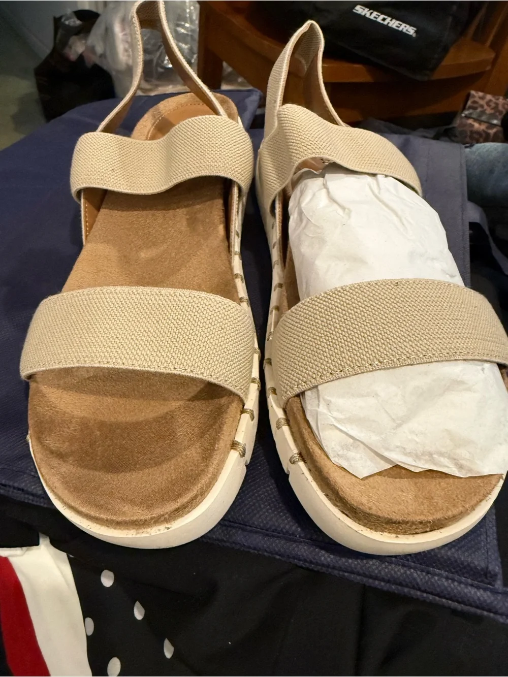 Style & Co Comfort Stretch Sandal in Beige — Women